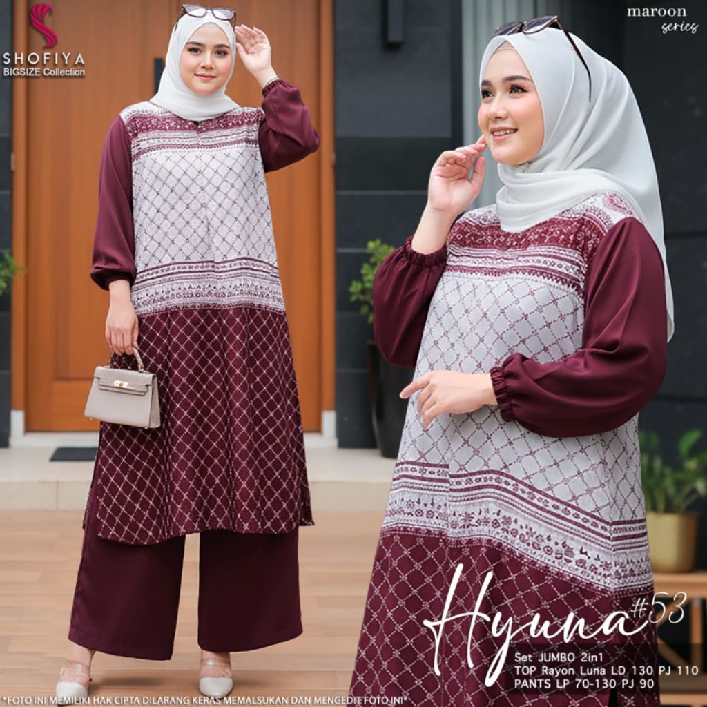 (NEW) SETELAN WANITA FASHION MUSLIM // WURY - HYUNA ONE SET LD-130  BY SHOFIYA BIG SIZE