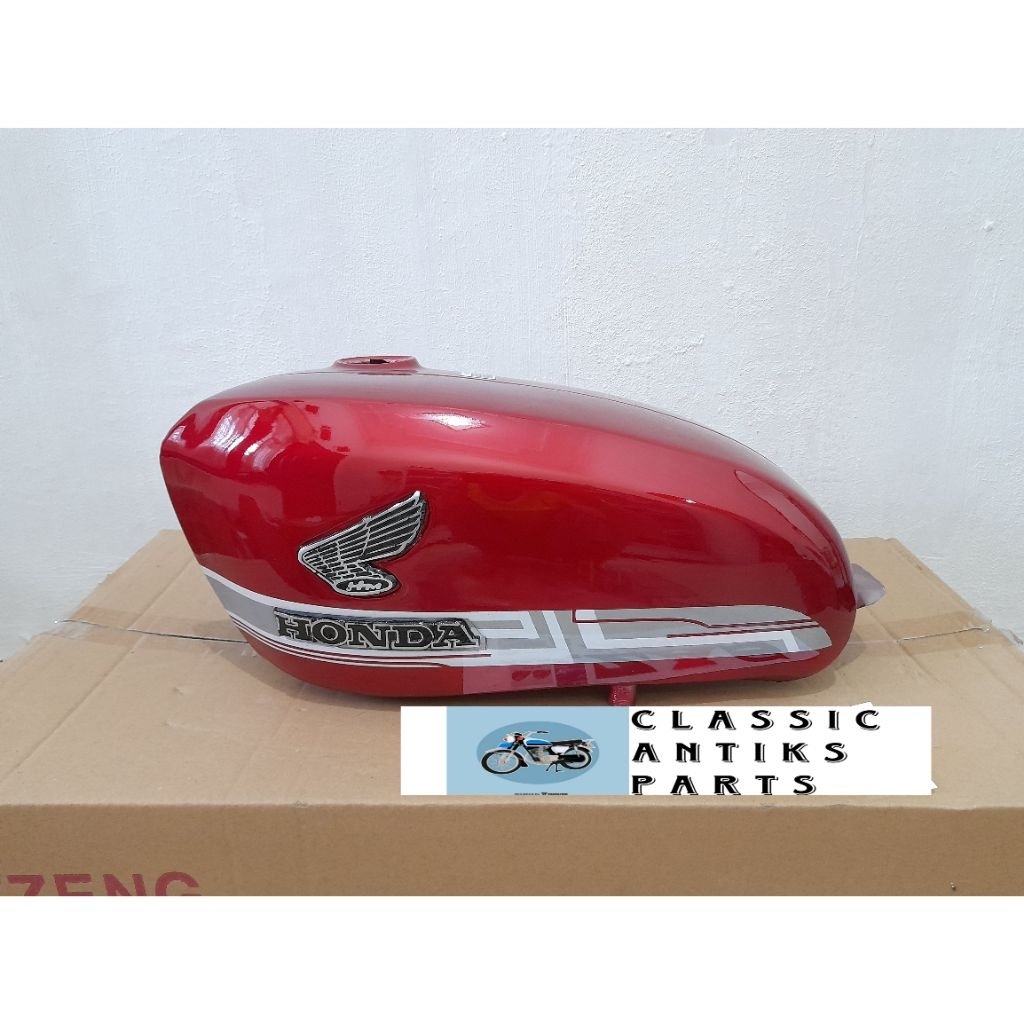 Tangki CB 100 Gelatik Merah Striping Airbrush Tengki CB Tengki CB100 Aksesoris Motor CB Custom Murah