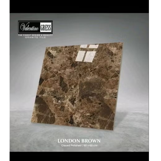 Granit Valentino gress Glossy 60x60 London brown kw1
