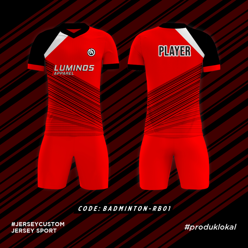 JERSEY BADMINTON CUSTOM | JERSEY BULU TANGKIS | FREE DESIGN | JERSEY MURAH | JERSEY SPORT SATUAN | B