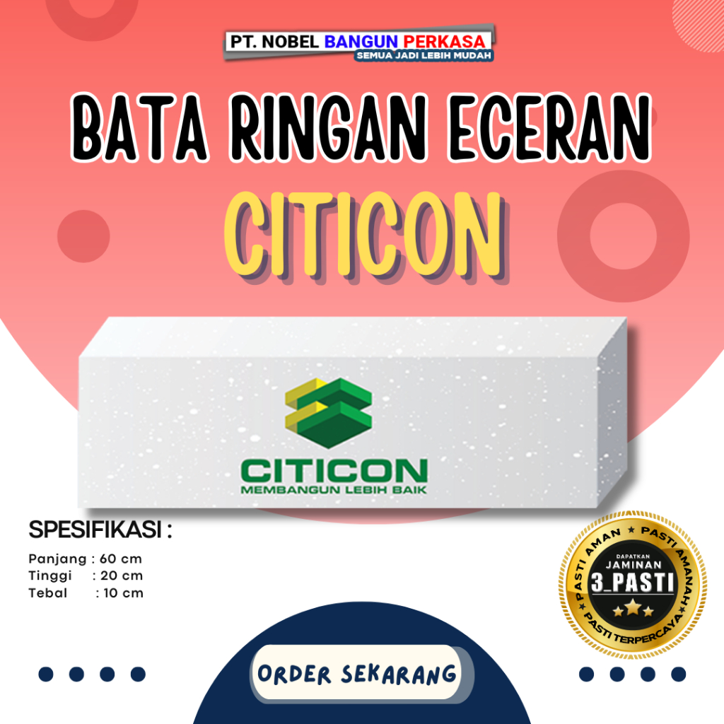 Bata Ringan Eceran Citicon | Hebel Ecer Citicon Jogja - Tebal 10 cm