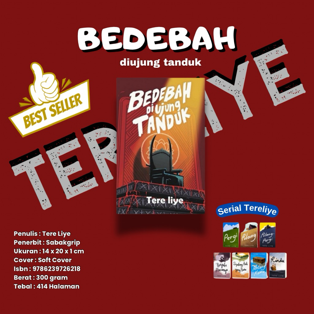 Buku Novel Tereliye  Bedebah Diujung Tanduk