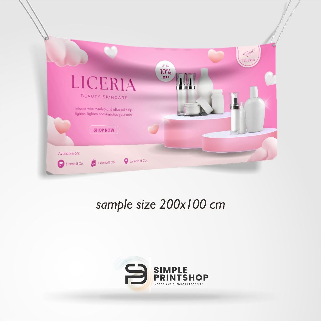 Spanduk Banner Toko Kosmetik Free Custom Design