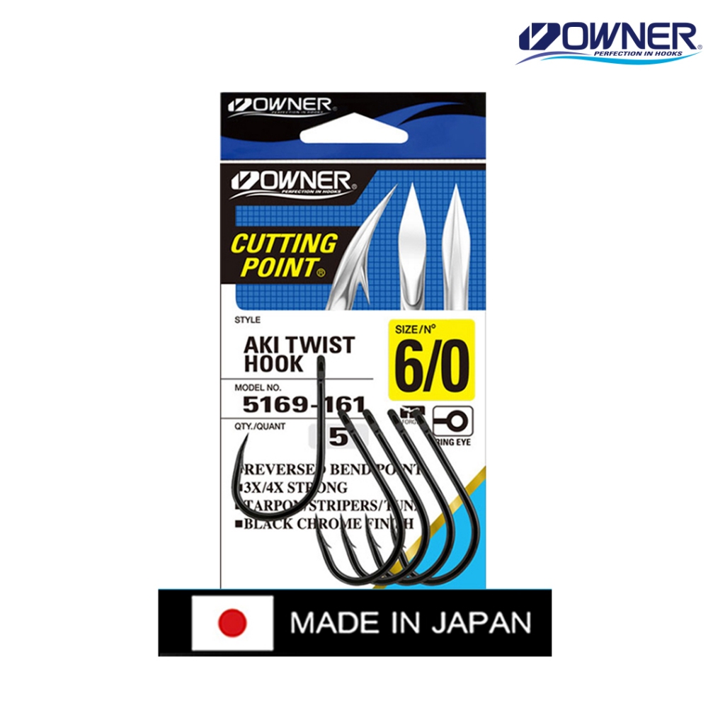 OWNER AKI TWIST HOOK 5169 Kail Pancing Cutting Point | Kail Laut Super Kuat Anti Karat untuk GT, Tun