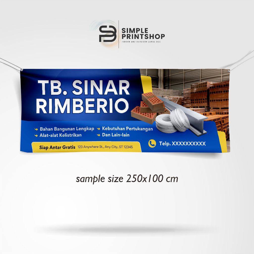 Spanduk Banner Toko Bangunan Free Custom Design