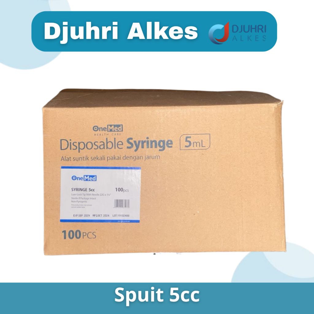 OneMed / Disposable Syring / Spuit / 5 cc / Per Box