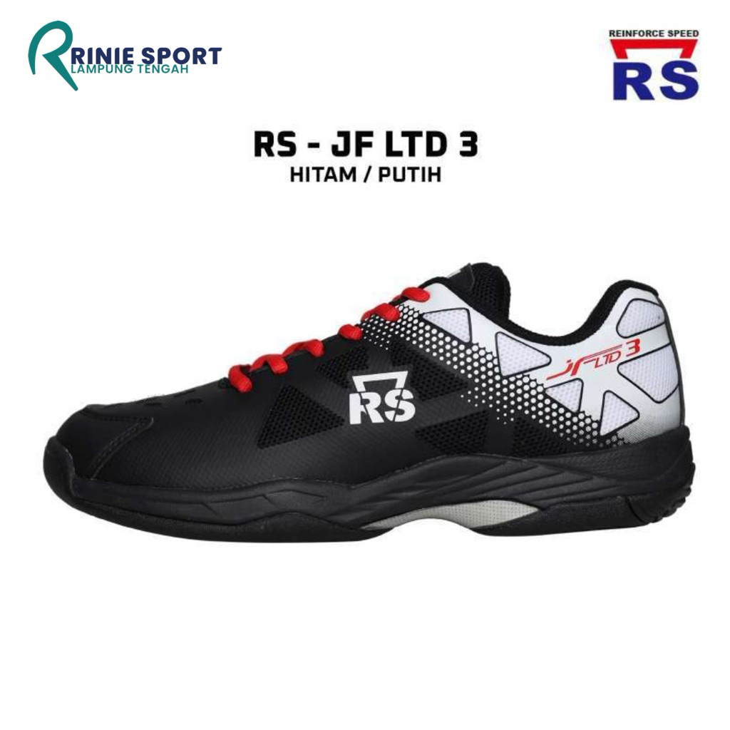 SEPATU BADMINTON RS REINFORCE SPEED JF LTD 3 HITAM PUTIH