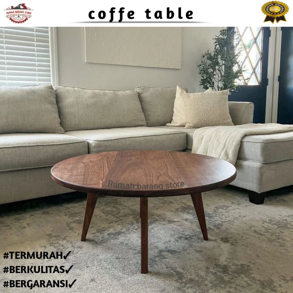 meja tamu bundar kayu meja kopi bundar minimalis papan bundar kayu meja bulat aesthetic meja makan b