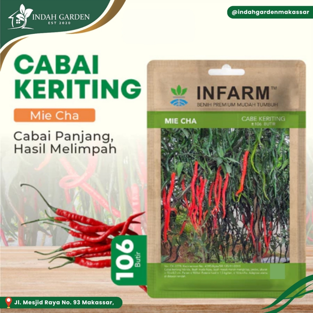 INFARM - Benih Cabai Keriting Mie Cha - Benih Unggul Cabe Keriting Hibrida Bibit Super Cabe Keriting