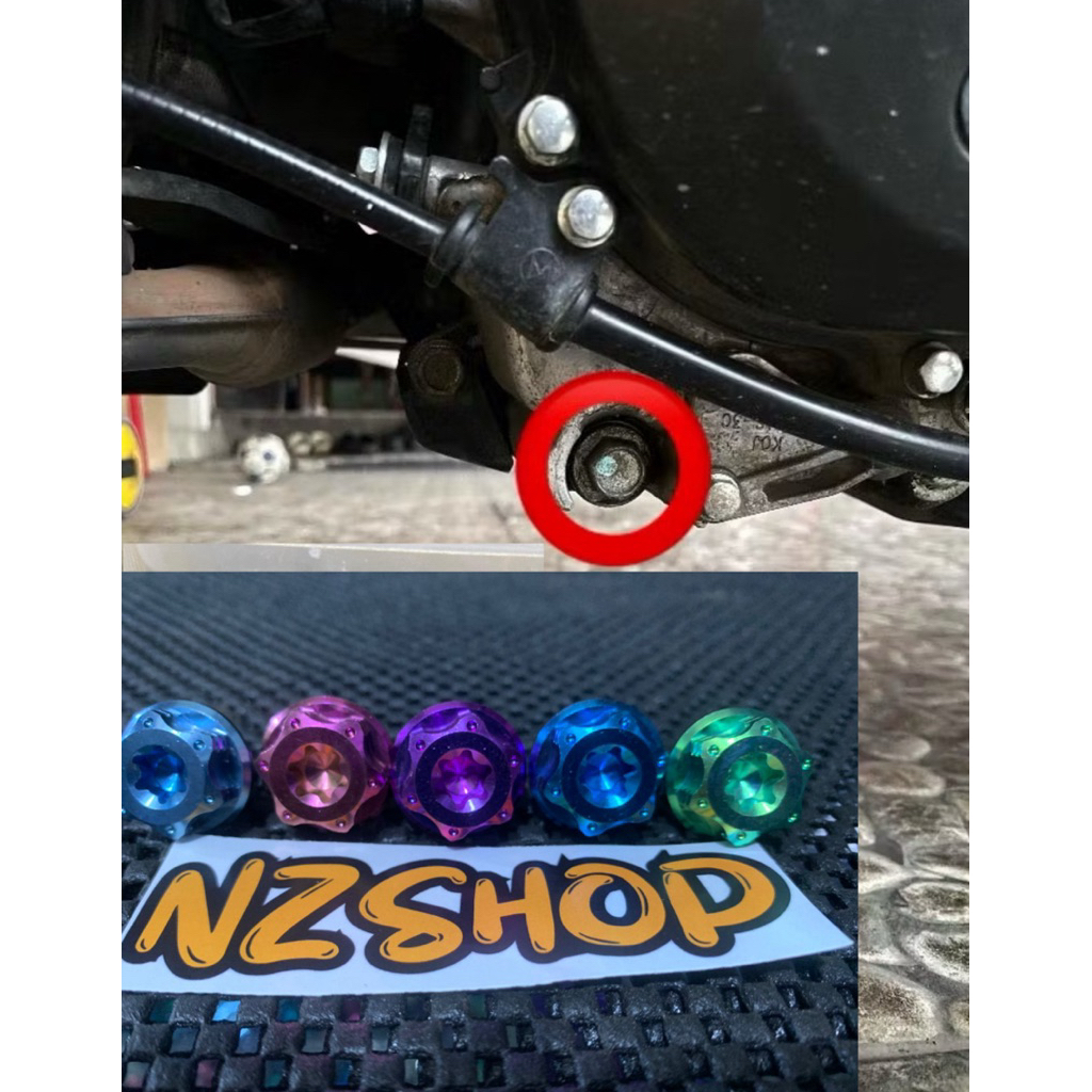 baut titanium 2key pembuangan oli beat deluxe