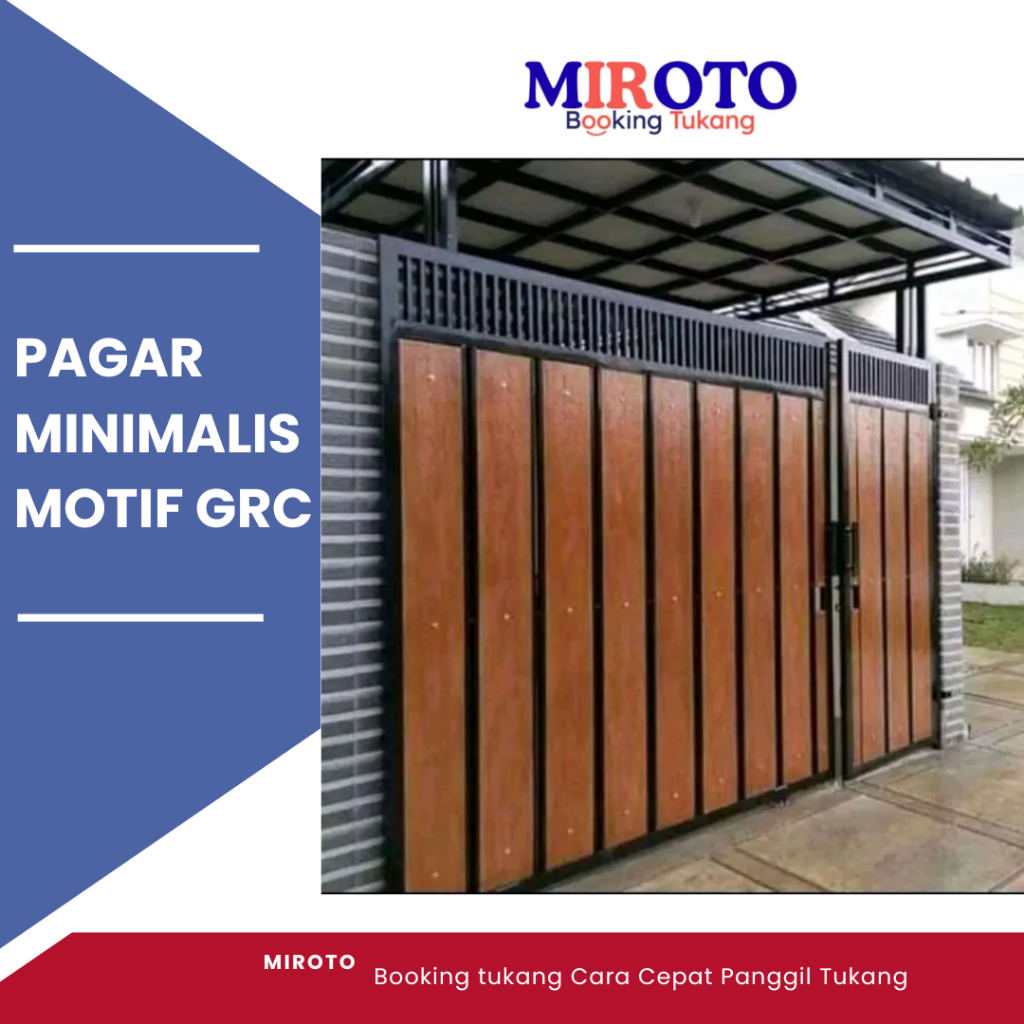 pagar minimalis motif GRC