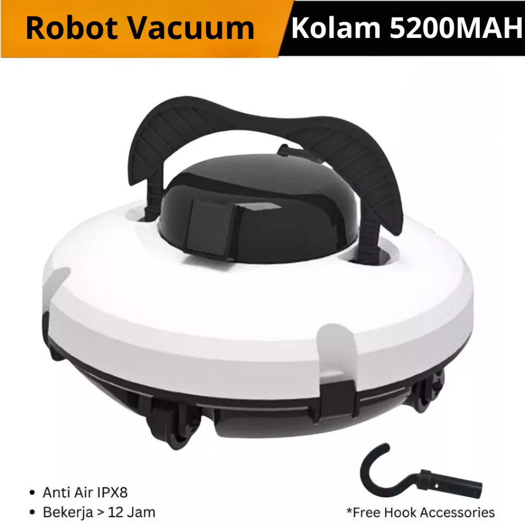 Robot Vacuum Kolam Renang Otomatis Mesin Pembersih Kolam Cordless Alat Penyedot Debu Kolam