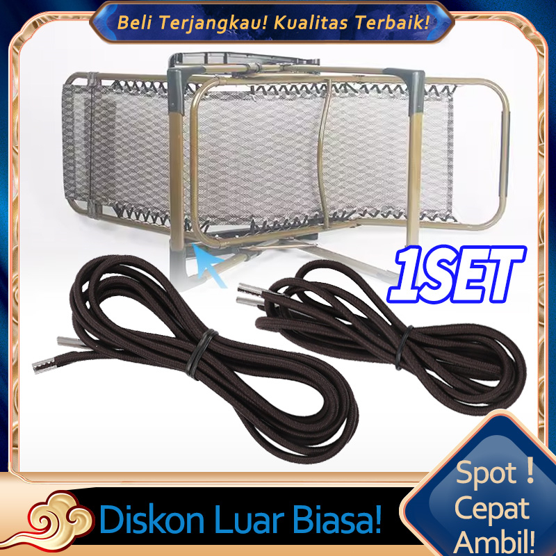 2 Pasang Tali Kursi Elastis Tali Kursi Lipat Tali Kursi Taman Elastis Pengganti Hitam