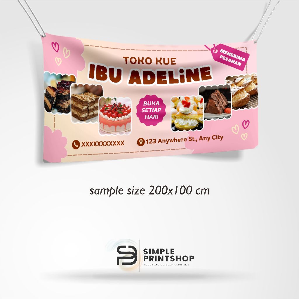 Spanduk Banner Toko Kue Free Custom Design