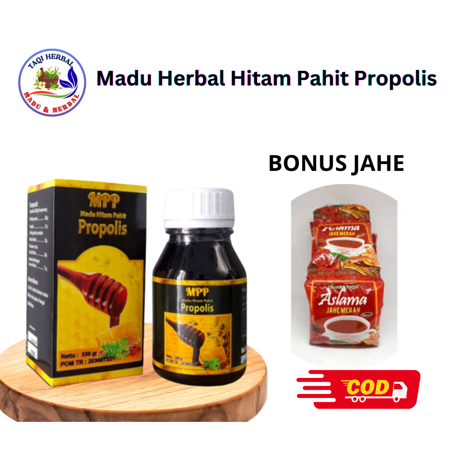 Madu Herbal Hitam Pahit Propolis Mujarob MPP Propolis FREE Jahe