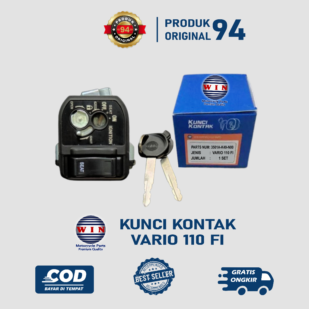WIN Kunci Kontak Assy Honda Vario 110 FI Original WIN