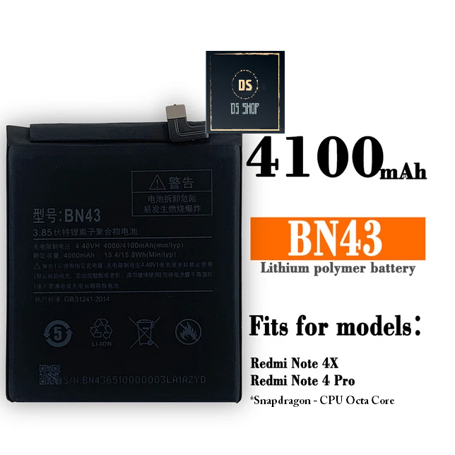 Baterai Original BN43 Baterai Xiaomi Redmi Note 4X / 4 Pro BN43 Original Baterai Batre