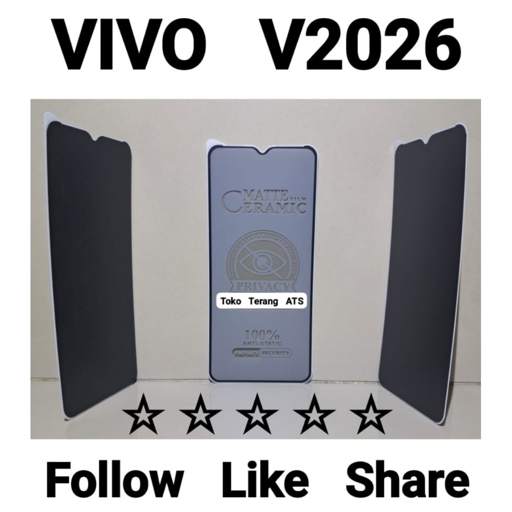 Spy Ceramics Vivo V2026 Pelindung Layar Handphone Depan For Tipe Hp Vivo V2026 Tempered Glass Matte 
