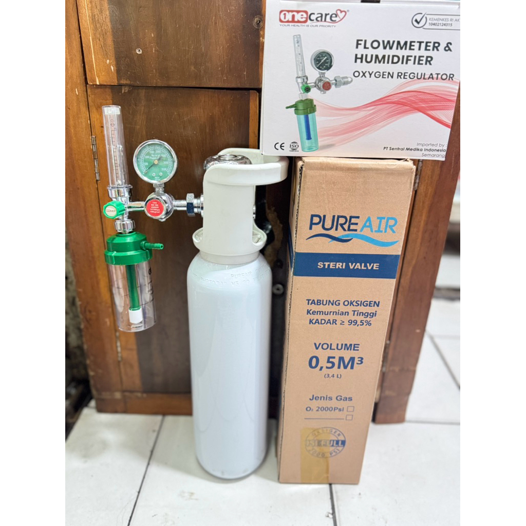 Pureair Tabung Isi Oksigen 0,5 M3 + isi + regulator / tabung oksigen 0.5 kubik
