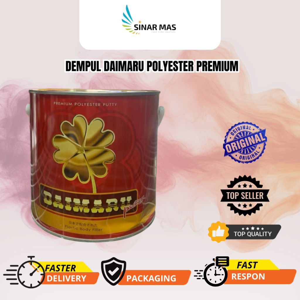 Dempul Polyester 3kg Daimaru Merah - Dempul Mobil Sepeda Motor Dempul Murah Berkualitas bukan Kaleng