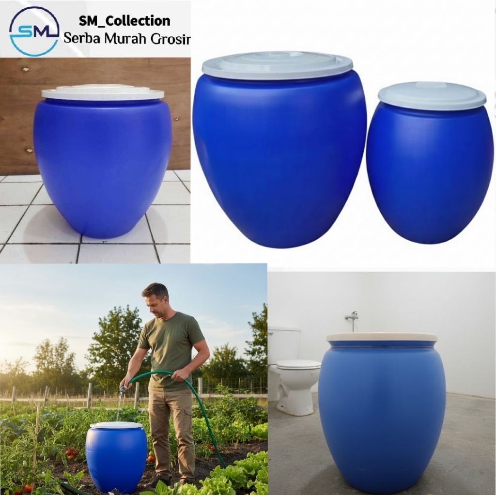 Tong Air Liter Bulat/Gendut Biru/Gentong Air/Gentong Bulat/Gentong Biru/Gentong Air Bulat/Gentong Be