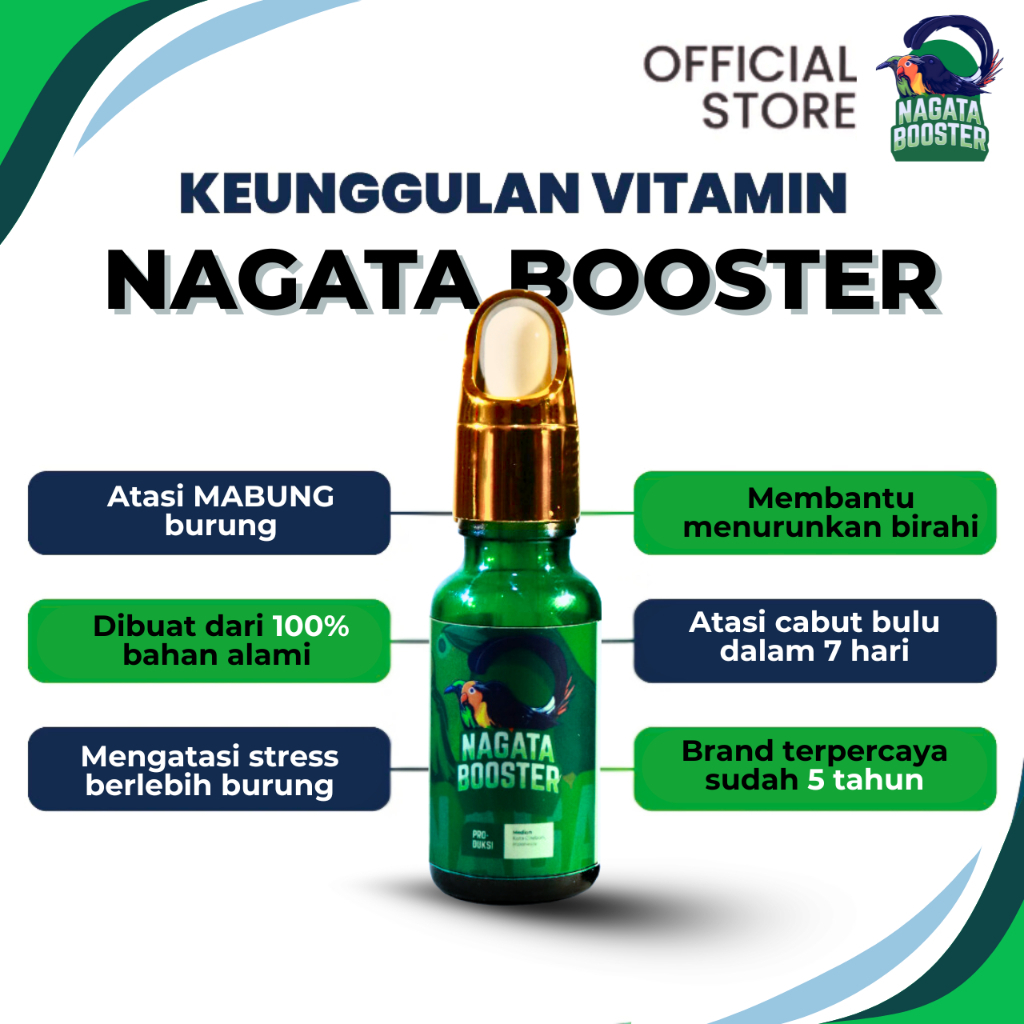 NAGATA BOOSTER Vitamin Burung Atasi Cabut Bulu dan Mabung Untuk Semua Jenis Burung Kicau / Nagata Bo
