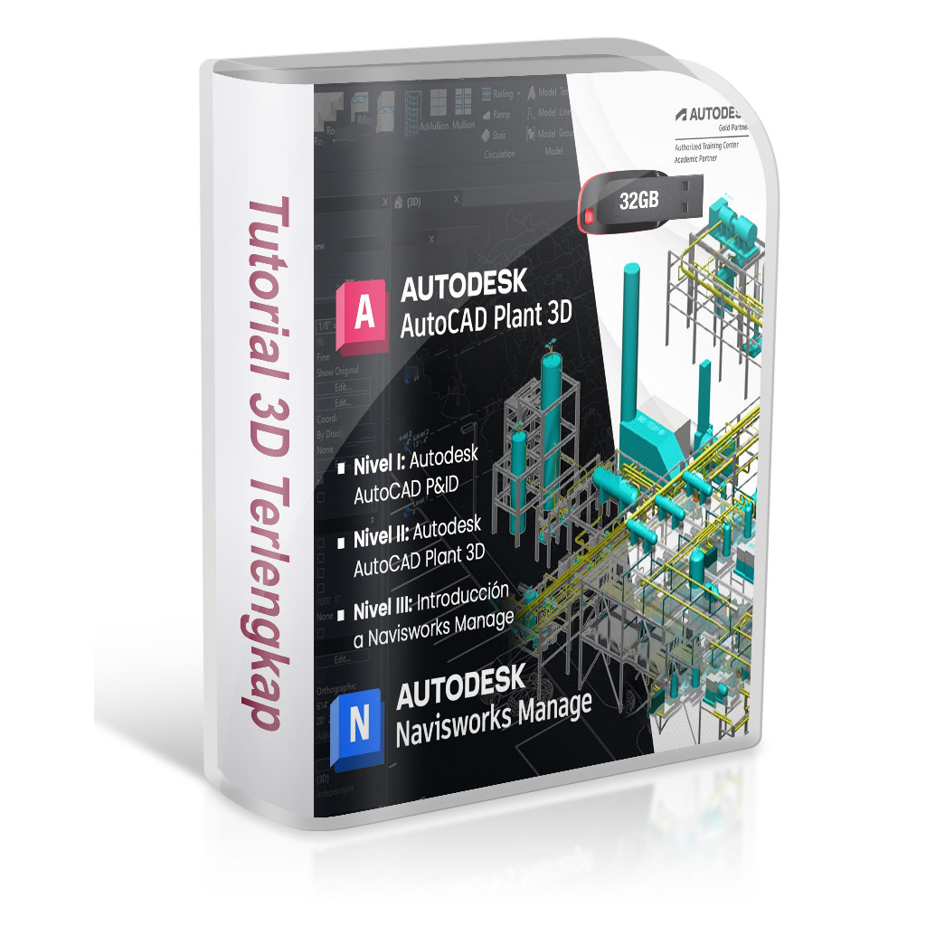 AutoCAD Plant 3D and Navisworks 2027 plus Video Tutorial Mastering Series via Flashdisk 32GB