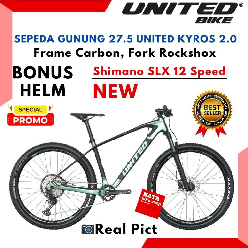 Sepeda Gunung 27.5 MTB United Kyross 2.0 12 Speed Terbaru