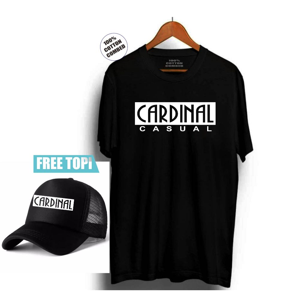 baju katun combed 30s Kaos Pria Baju Pria Kaos Distro CARDINAL CASUAL BEST TOP PUTIH Super Premium/b