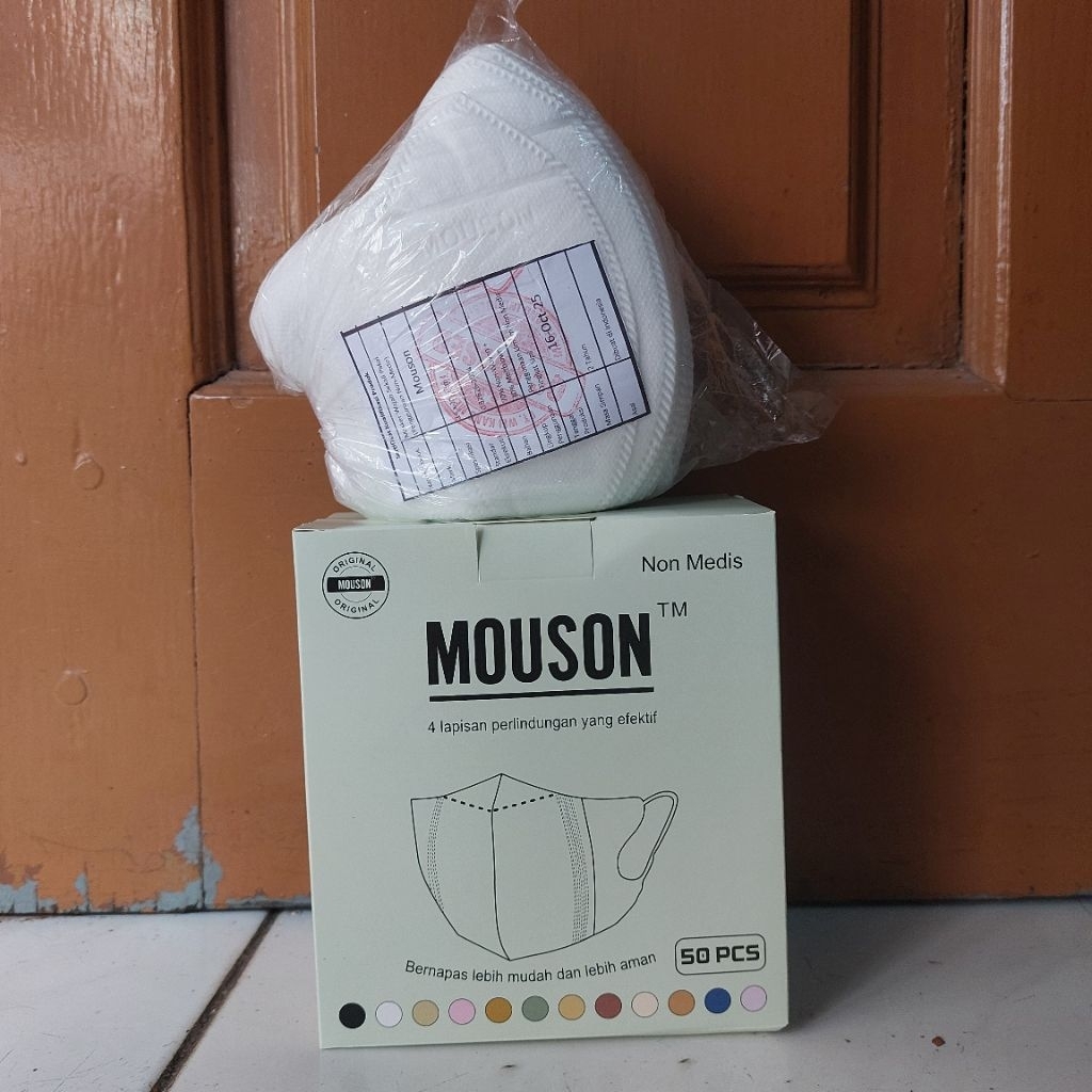Masker Duckbill Earloop MOUSON tebal 4ply (4 Lapis Perlindungan) Samarinda