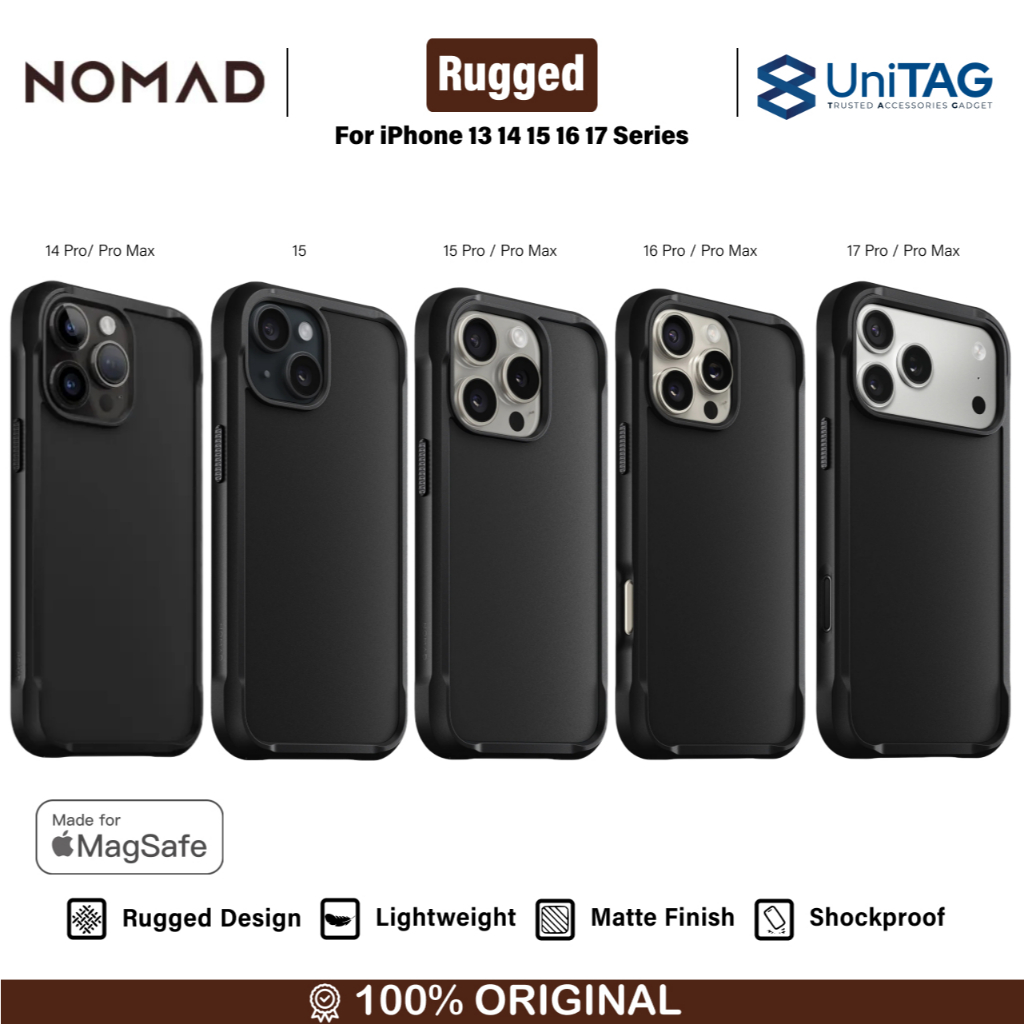 Case for iPhone 13 14 15 16 17 Pro Max Mini Nomad Rugged Leather MagSafe Hybrid Casing