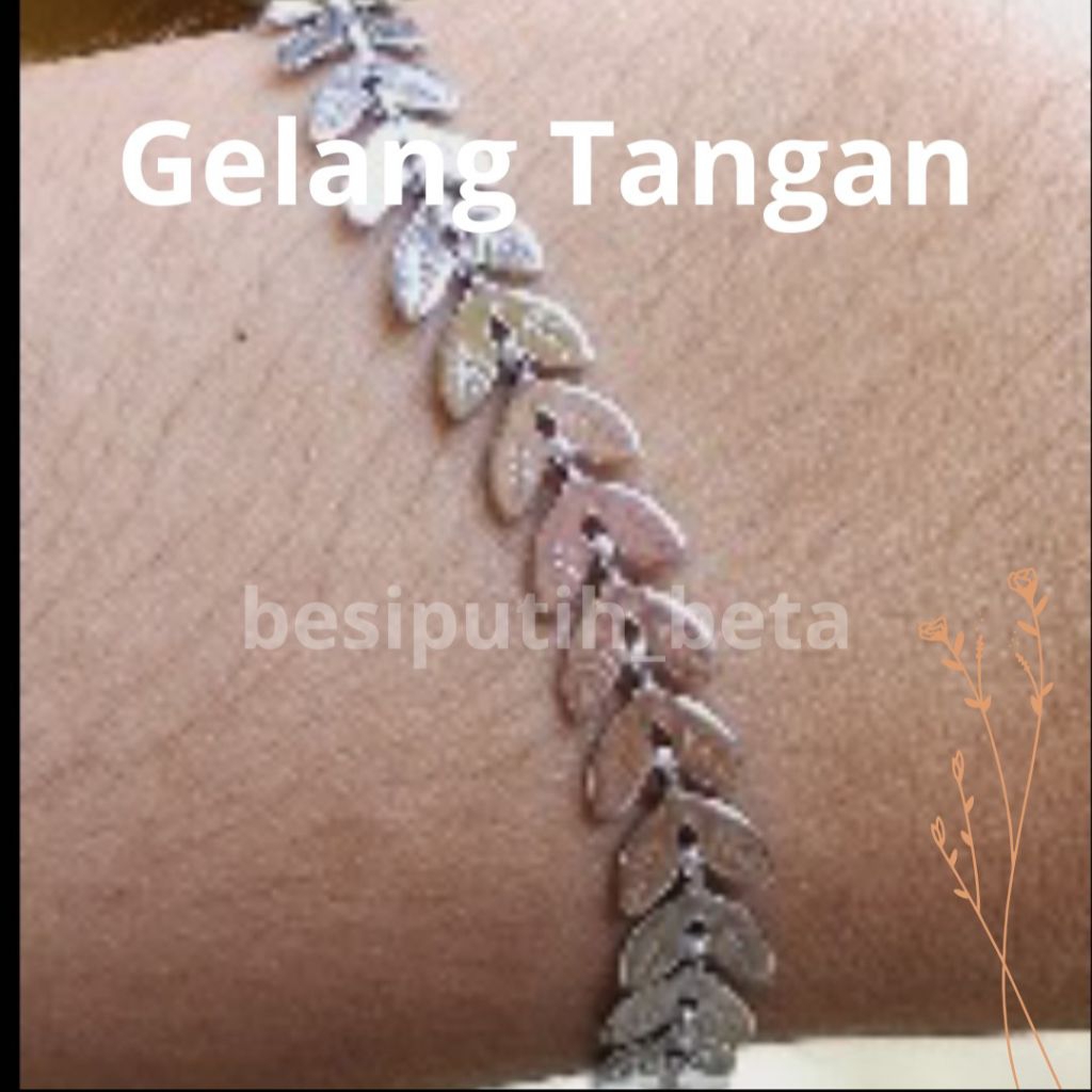 Gelang tangan besi putih ambon / besi putih asli