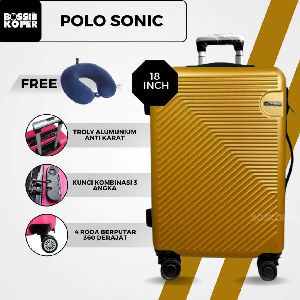 Koper 18 inch Polo ukuran kabin/koper fiber hardcase/koper murah/koper cabin/koper premium