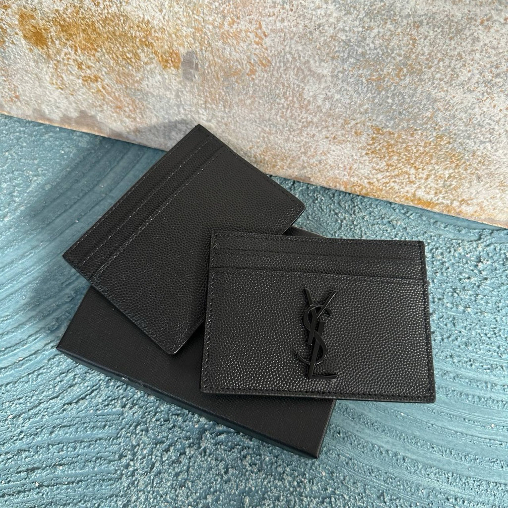 YSL MONOGRAM CARD HOLDER SO BLACK