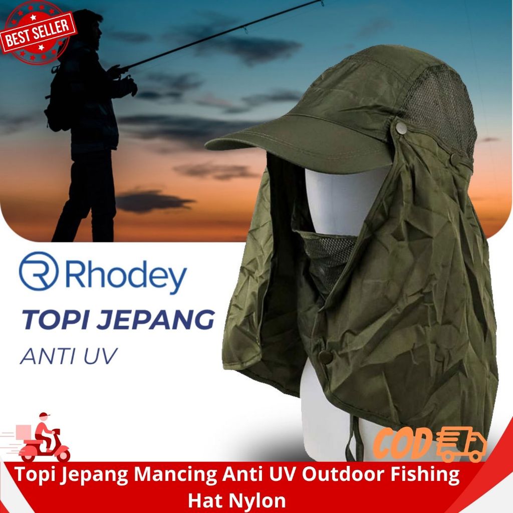 Topi Jepang Mancing Anti UV Outdoor Fishing Hat Nylon/Topi Memancing Tentara Jepang Anti UV Matahari