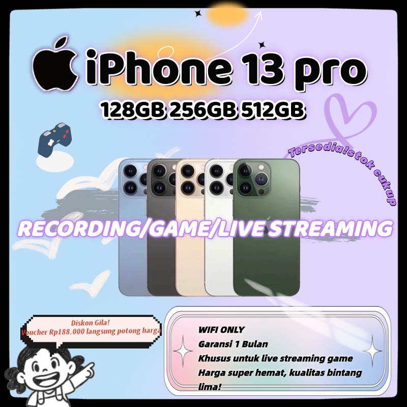 Apple iPhone 13 Pro Indonesia Ready Stock, iP13 Pro 128/256/512GB, Second
