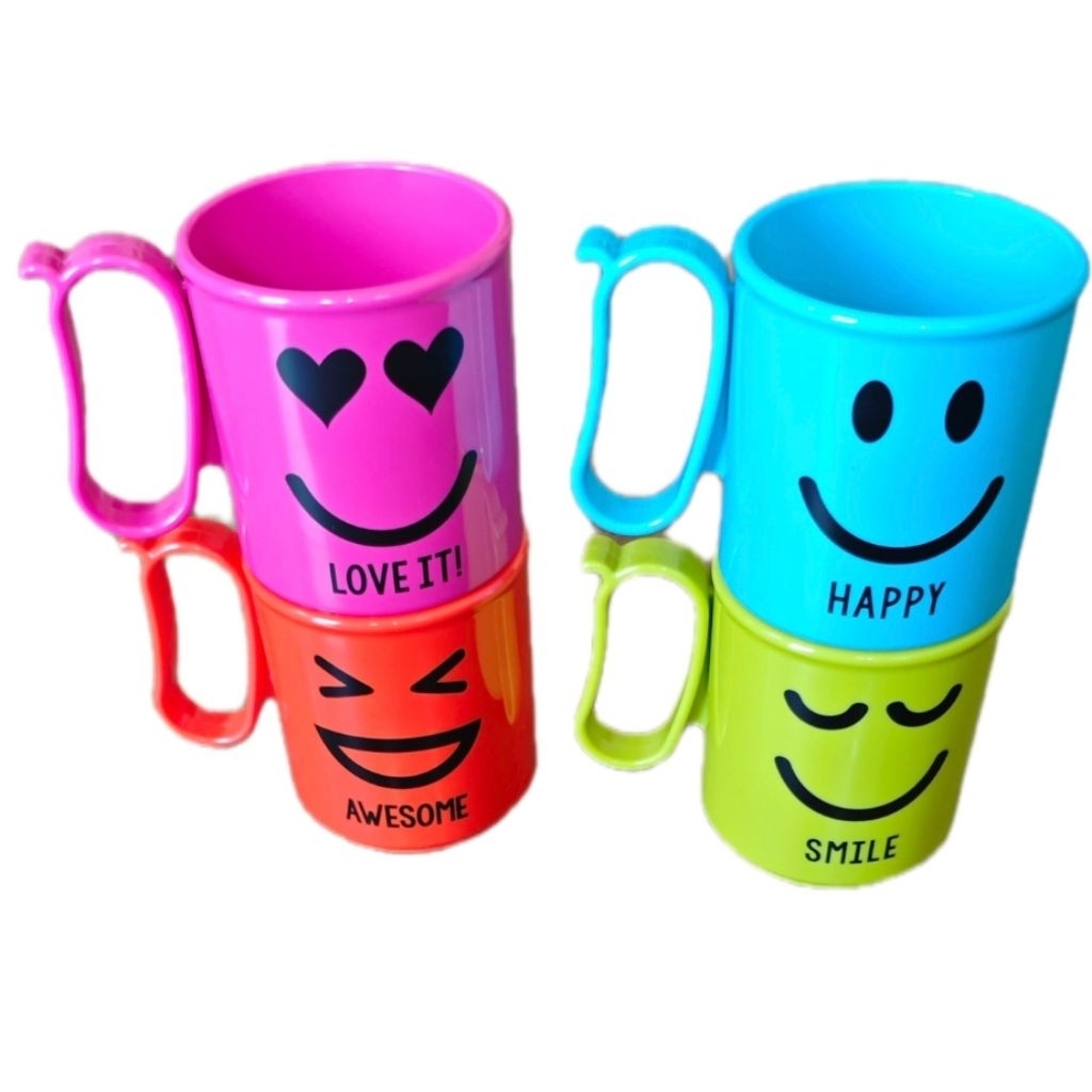 Emoticon mug micro mug cangkir tupperware mug tupperware cangkir anak