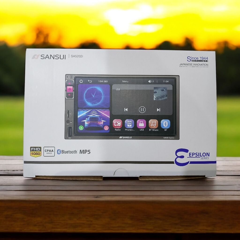 Head unit deckless Sansui 7 inch MP5 double din tv mobil bluetooth usb carplay