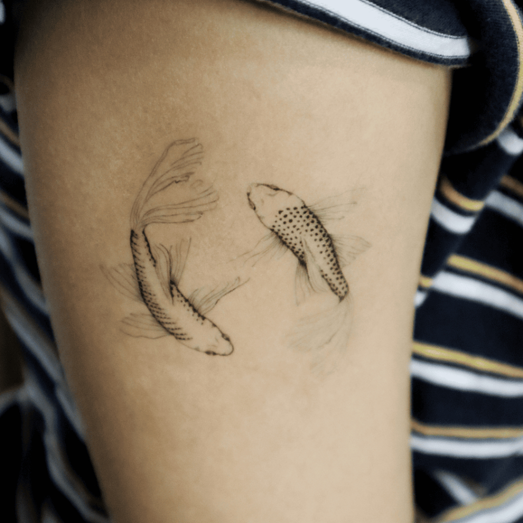 [PRODUK LOKAL] TWIN KOI TEMPORARY TATTOO | TATO TEMPORER TWIN KOI | TEMPORARY TATTOO KOI FISH | JAPA