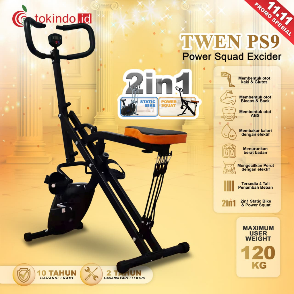 TWEN PS8 PS9 Power Squat Rider - Power Squat Sports Equipment - Power Home Squat - Alat Olahraga