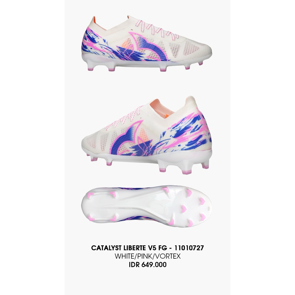 Sepatu Bola Ortuseight Catalyst Liberte V5 White/Pink/Vortex