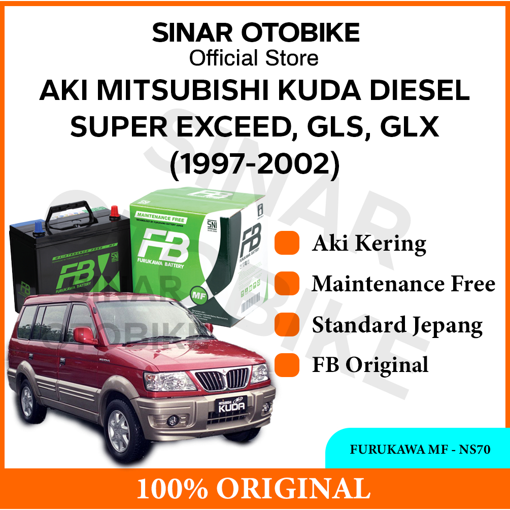 AKI MITSUBISHI KUDA DIESEL FURUKAWA BATTERY MF KERING NS70 65AH