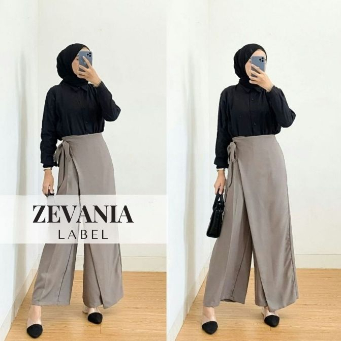 NEWJEANS.ID - MAGNOLIA TIED CULLOTE 2 IN 1 CELANA KULOT HIGHWAIST ROK CELANA KULOT CRINKLE AIRFLOW