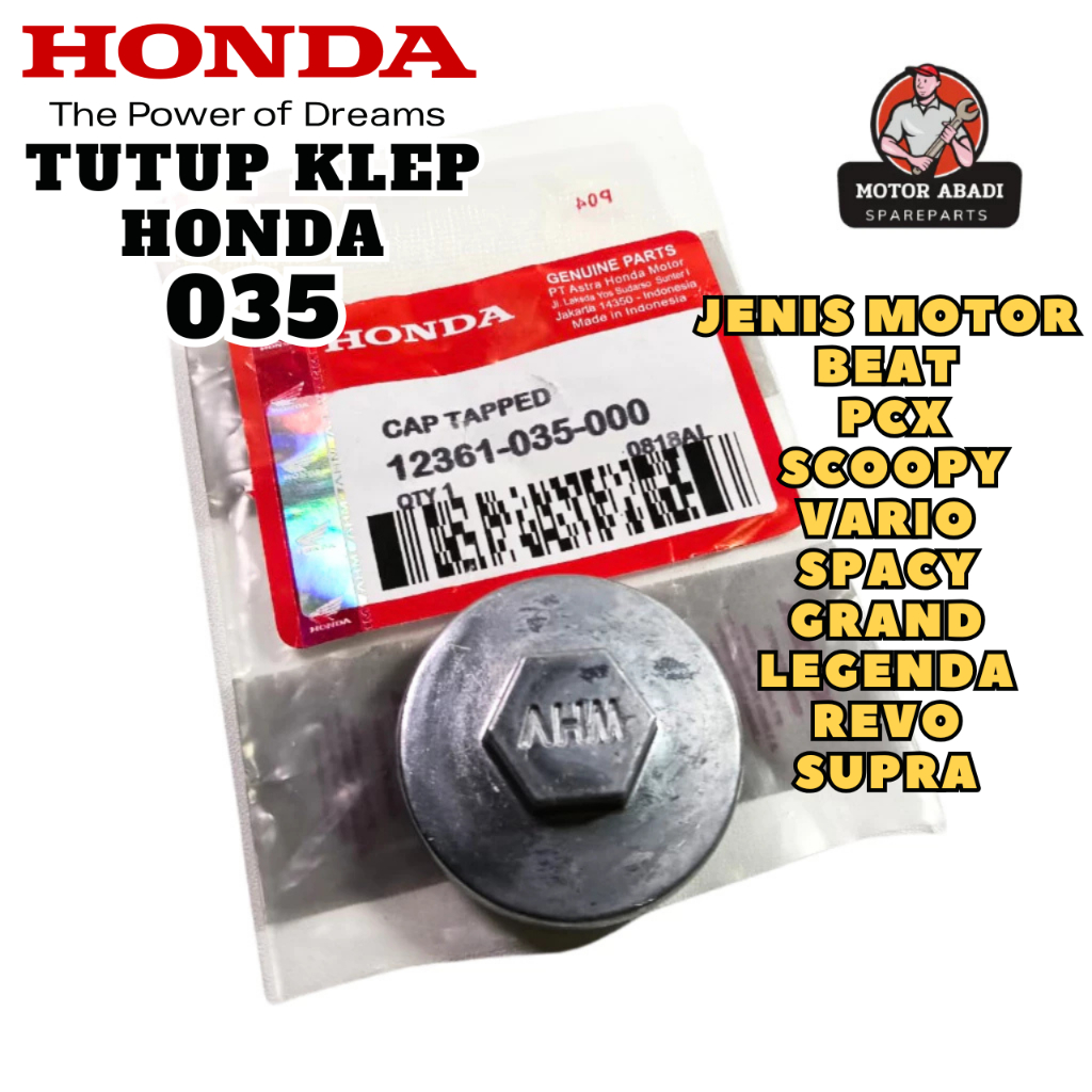 12361-035-000 ORIGINAL Tutup Klep Cap Tappet Tutup Oli Mesin Honda Grand Supra X 100 Supra FIT Lama 