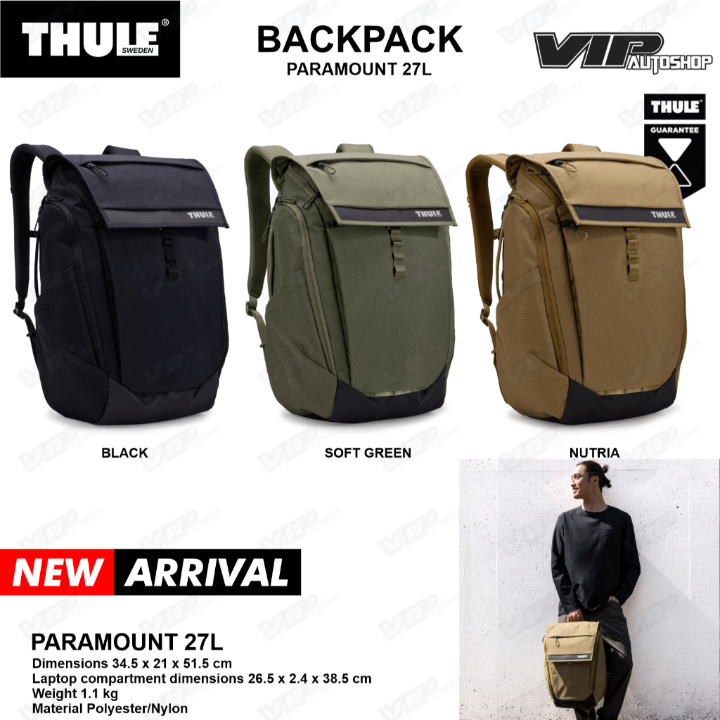 THULE Backpack PARAMOUNT 27L Paramount Tas Ransel Laptop Original Outdoor Sekolah Kuliah