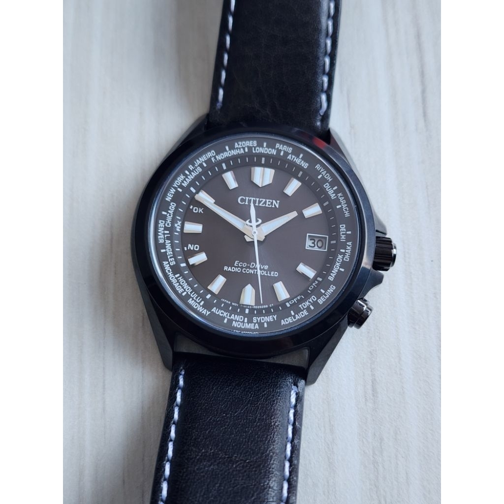 Citizen CB0225-14E All Black Eco Drive Radio Controlled Sapphire Crystal