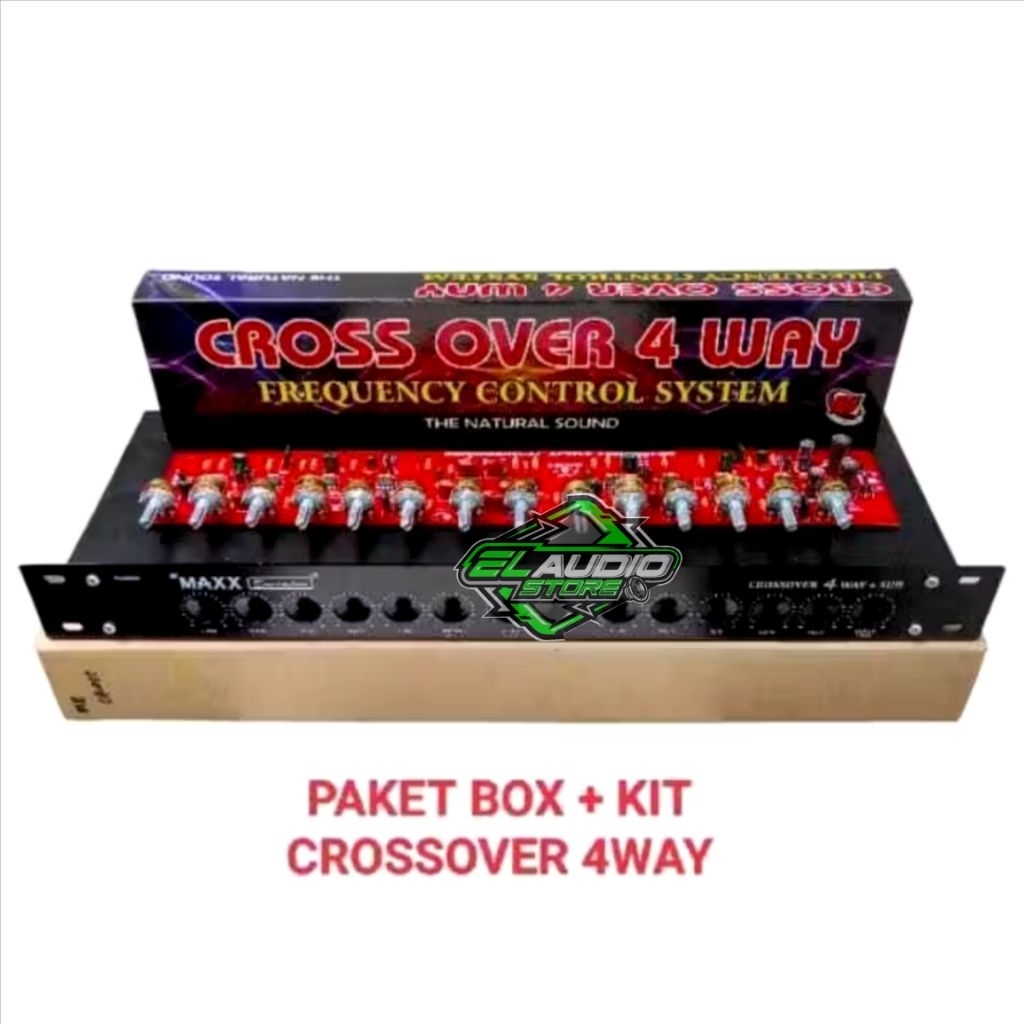 Paket Kit + Box Audio Crossover Aktif 4 WAY Subwoofer CrossOver