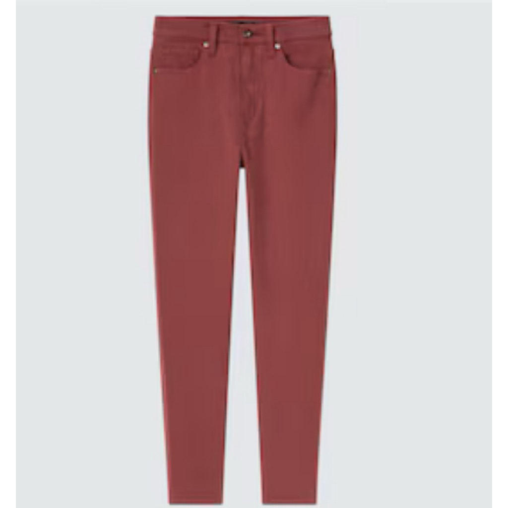 NEW celana Uniqlo jeans high Rise skinny ankle. warna Brown.