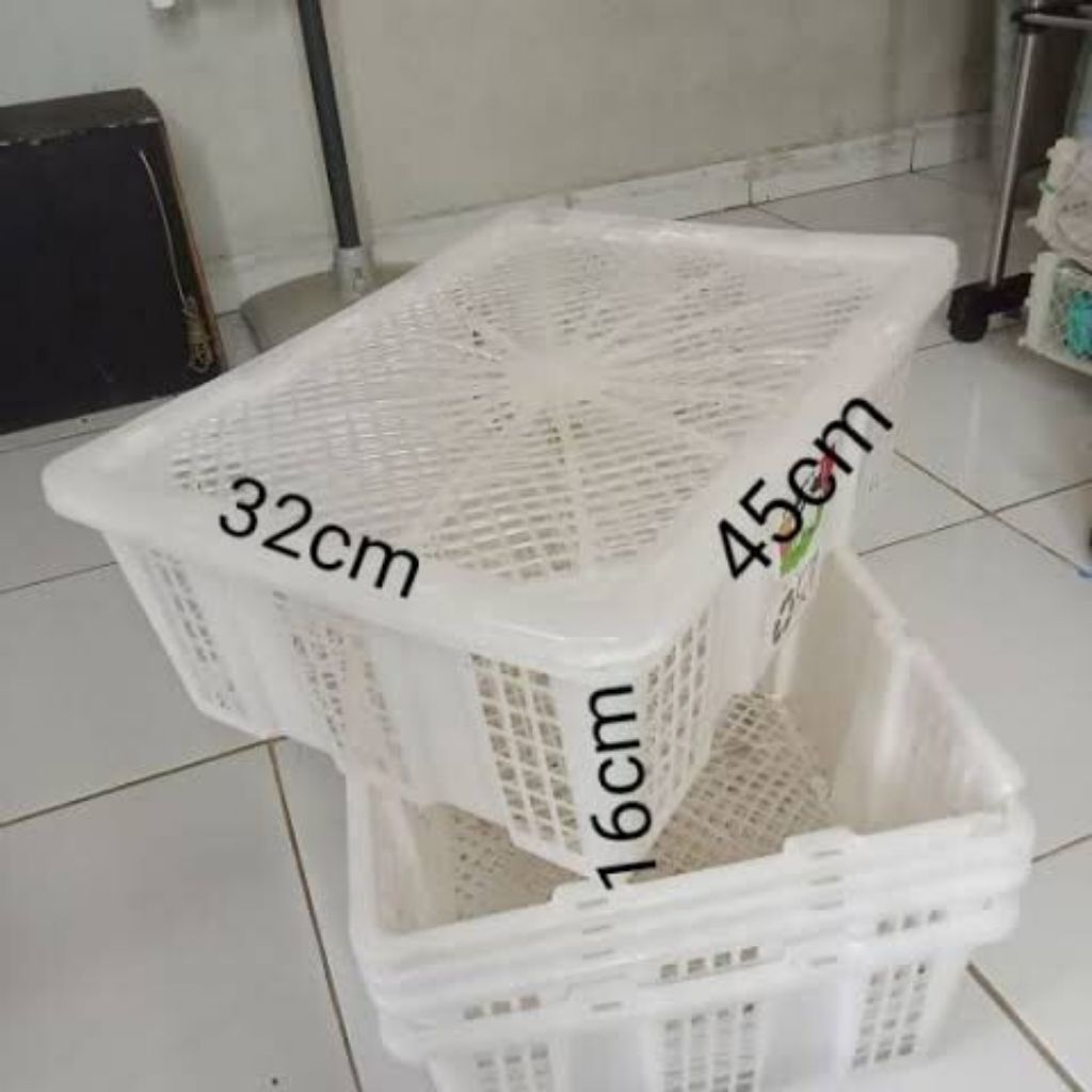 Keranjang Buah Plastik Bekas + Tutup Serbaguna — Keranjang Kelengkeng