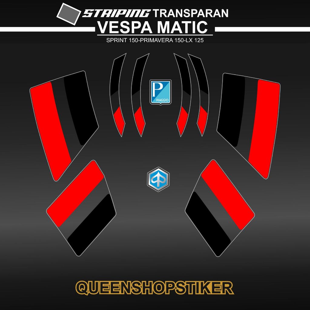 STRIPING TRANSPARAN UV  VESPA MATIC MOTIF 02 / VESPA SPRINT / VESPA PRIMAVERA / VESPA PRIMAVERA S 15